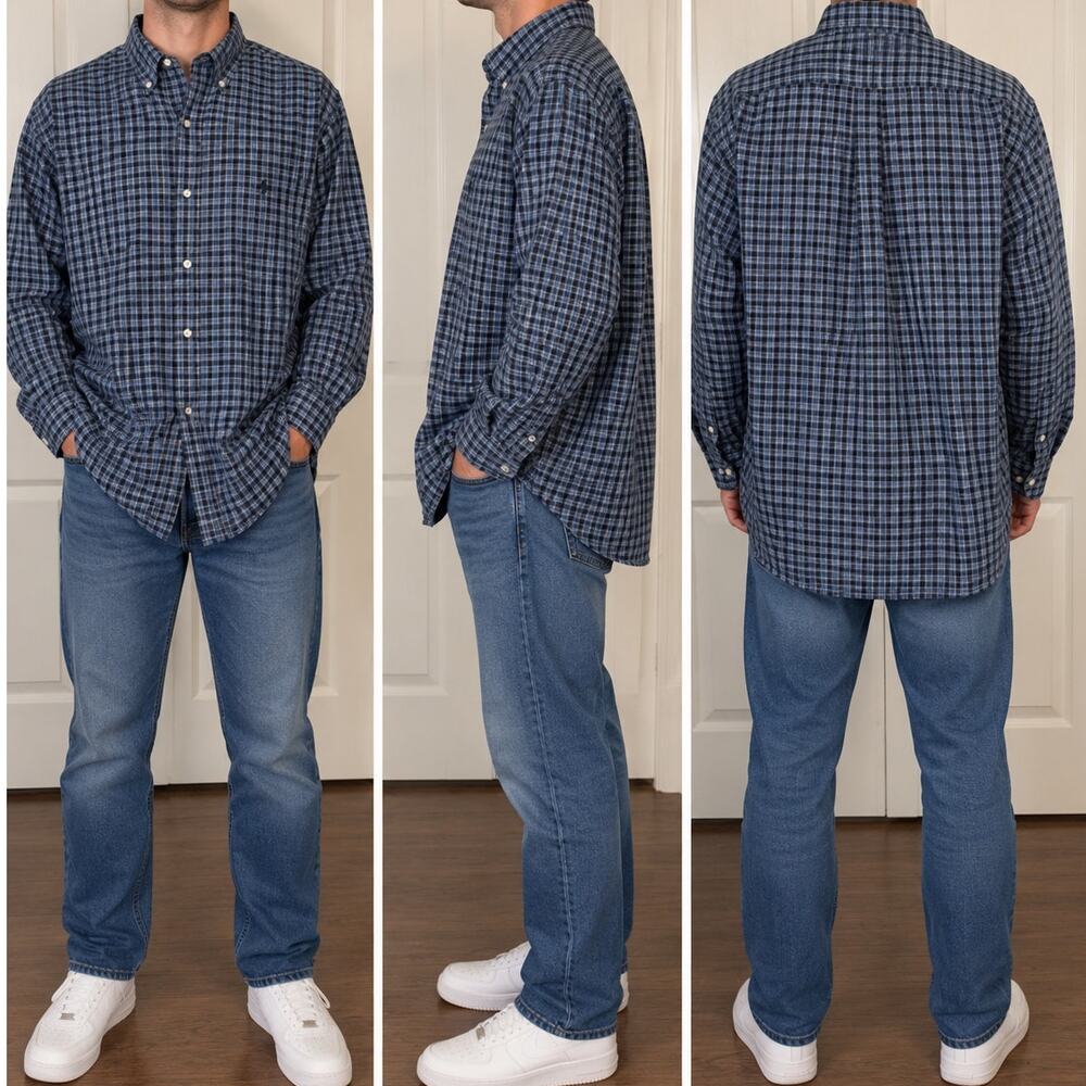 Ralph Lauren Blake Men’s Plaid Button-Down Shirt – Size Medium